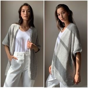 Aritzia Community Hooded Ionic Cape Heather Gray Open-Front Cardigan, Size XS/S